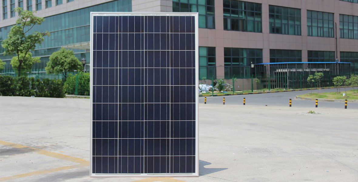poly solar panel 100w real shot front side