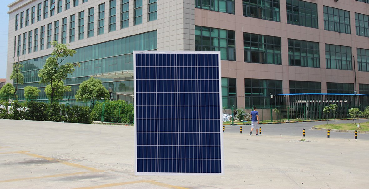 poly solar panel 110w real shot front side